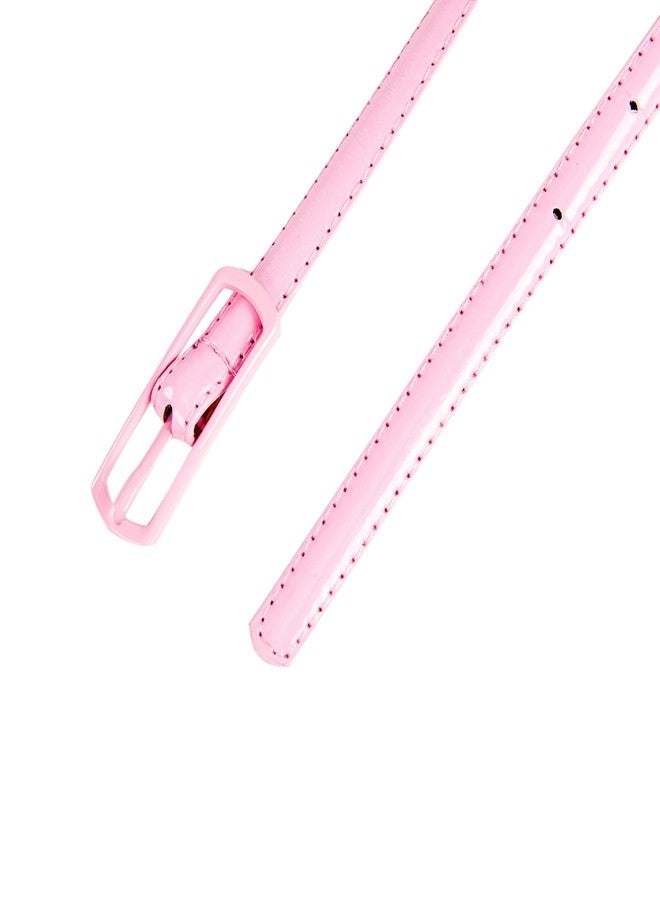 Selighting Women's Solid Color Faux Leather Skinny Belts for Dresses (One Size, Pink) - Image 4